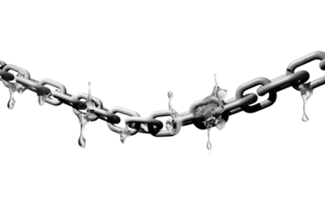 Broken chain, isolated on transparent background.