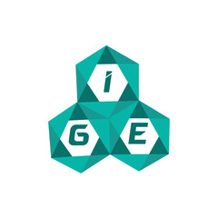 IGE creative minimalist letter logo. IGE unique vector initials alphabet letter logo design
