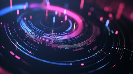 Abstract Digital Data Visualization Circular Display