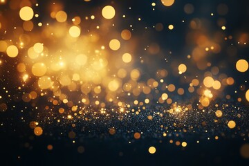 Sparkling Gold and Blue Glitter Lights Background