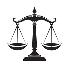 Black scales of justice symbolizing balance and fairness.