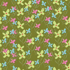 Cute floral pattern in the small flowers. Seamless vector texture. Ditsy template for fashion prints.