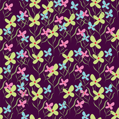seamless pattern of flowering spring branches