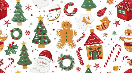 Vector gingerbread cookies collection on a white background