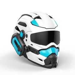 3D gaming helmet on a Full white background