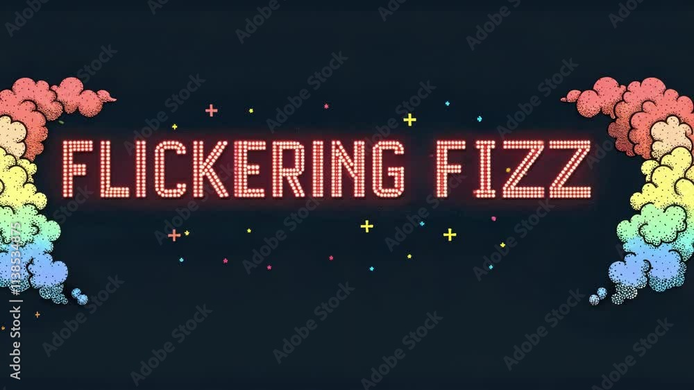 Poster flickering fizz a simple red error text flickers wildly against a black background as bursts of colo