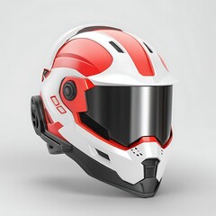 3D gaming helmet on a Full white background