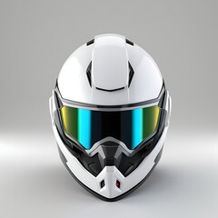 3D gaming helmet on a Full white background