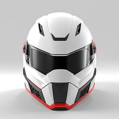 3D gaming helmet on a Full white background