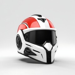 3D gaming helmet on a Full white background