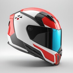 3D gaming helmet on a Full white background