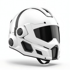 3D gaming helmet on a Full white background