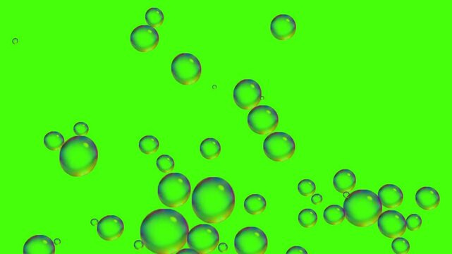 Realistic Bubble Green Screen: Enhance Your Videos, Easy editable green screen video, high quality vector 3D illustration. Top choice green screen background 4K.