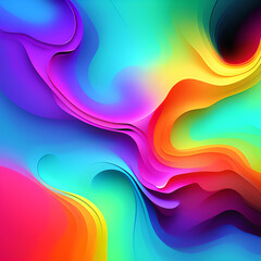 Obraz premium Liquid gradient mesh. Abstract wavy background. Color blend. Modern blurred texture. Liquid vibrant color flow. Template for posters, ad banners, brochures, flyers, covers. 8k quality. generative AI