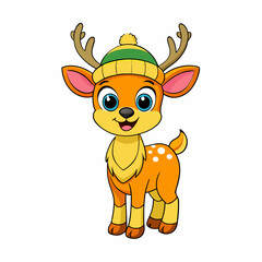 Obraz premium A cute cartoon deer with big eyes