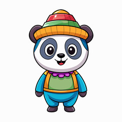 A cute cartoon panda with big eyes © T-shirt Land