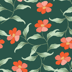 seamless pattern of flowering spring branches