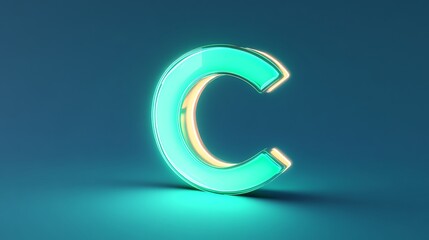 Naklejka premium A glowing 3D letter 