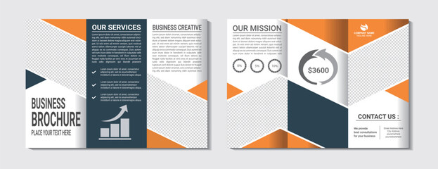 Company creative trifold business profile magazine template