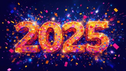 Celebrating new year 2025 festive party night