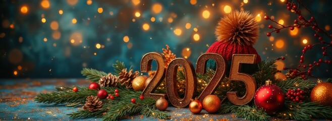 New year 2025 celebration festive decor indoor