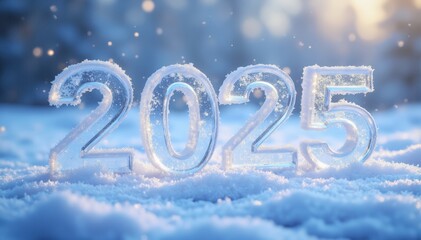 2025 celebration in a snowy landscape