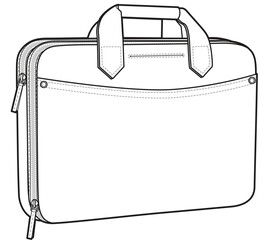 Briefcase flat sketch vector illustration 