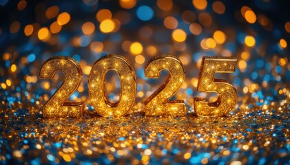 New year celebration 2025 festive lights