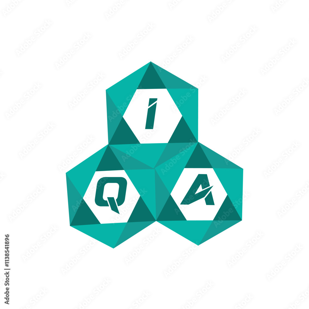 Fototapete IQA creative minimalist letter logo. IQA unique vector initials alphabet letter logo design