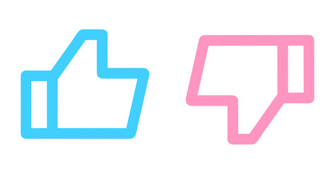 ピンクと水色｜グッドマークとバッドマーク	