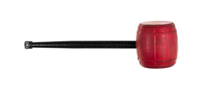 big rubber hammer isolated on white background