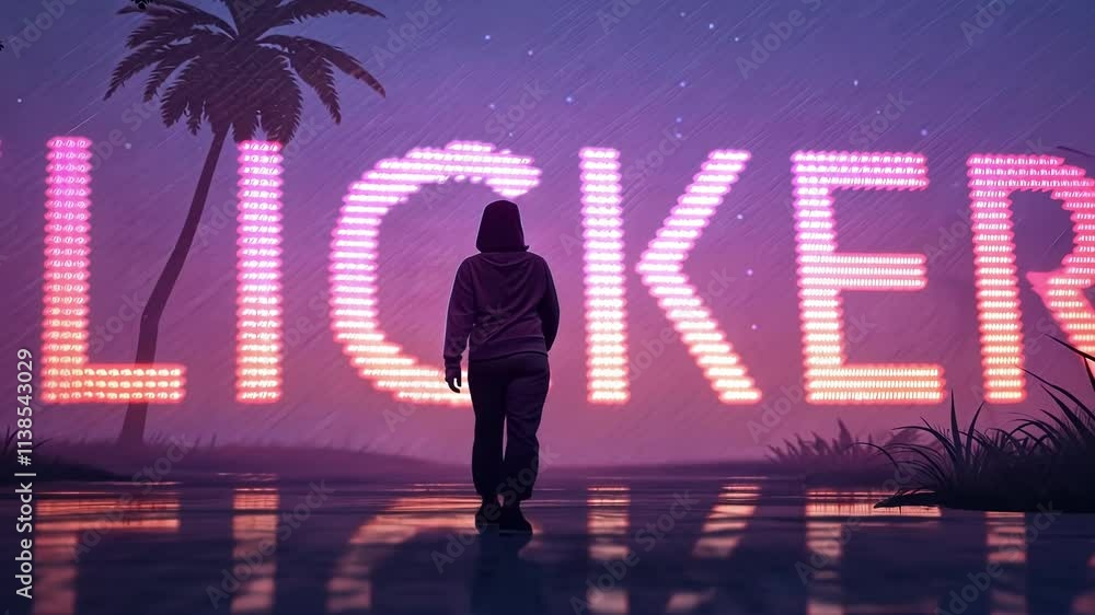 Poster fading memories a faded gradient of purples and pinks serves as the backdrop for a pixelated word th