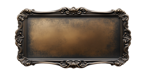 Empty Metal Retro Plate Isolated on White and Png Transparent Background