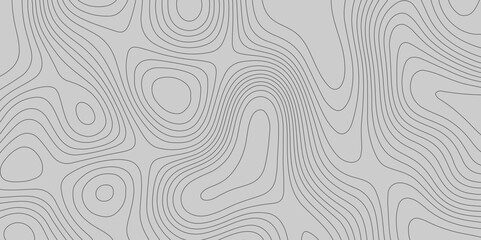 Grey wave paper curved reliefs abstract topography background, topography line map vintage outdoors style contour line mountain relief geographic abstract grid terrain cartography map.