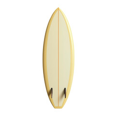 Minimalistic yellow surfboard with fins, ideal for summer surfing and ocean adventures.