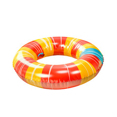 Colorful inflatable swim ring for summer beach and pool fun, featuring bright multicolor design.