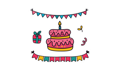 birthday elements colorfull