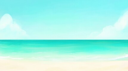 Obraz premium Serene Coastal Scene with Gentle Waves and Blue Sky on a Sunny Day