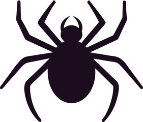Black Spider Silhouette Eight Legs, Arachnid, Halloween Icon, Insect