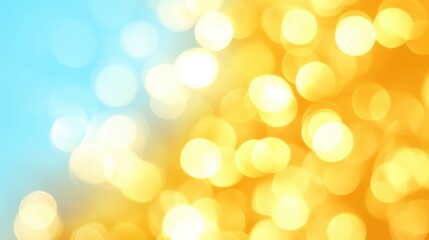 Abstract Background with Soft Bokeh Lights in Blue and Yellow Tones