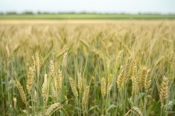 Fototapeta premium Weeds Wheat. Organic Cereal Field Filled with Natural Agricultural Plants