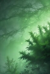 Obraz premium Calming green glowing mist on a soft, natural background with subtle texture effects, abstract, light, effects