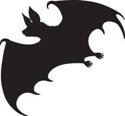 Bat silhouette vector art illustration isolated on transparent background