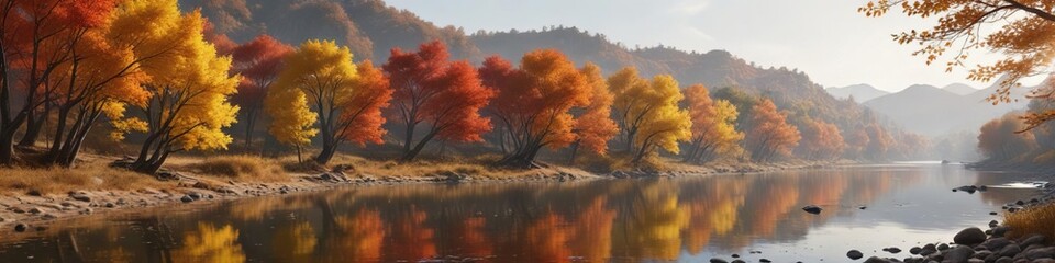 Autumn leaves and branches along the Sil river banks , natural beauty, forest floor