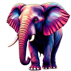Obraz premium Beautiful elephant Clipart, isolated on a white background, elephant Generative AI.