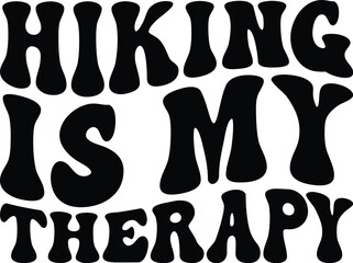 Hiking Is My Therapy Retro SVG