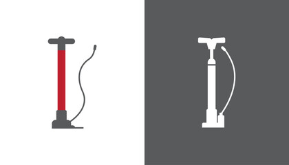 Bicycle pump set icon design isolated on white background