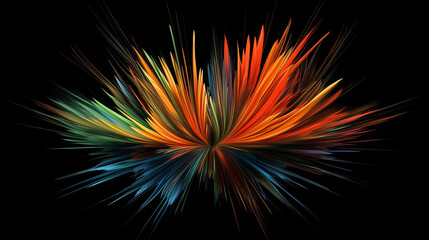 Abstract Color Powder Explosion on Black Background