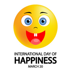 International day of happiness emoticon, vector art illustration.