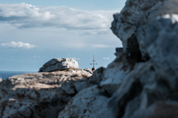 cross of the lighthouse in Greece
